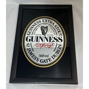 Vintage Guinness Extra Stout St James Gate Dublin Bar Mirror Sign 1999 9x13